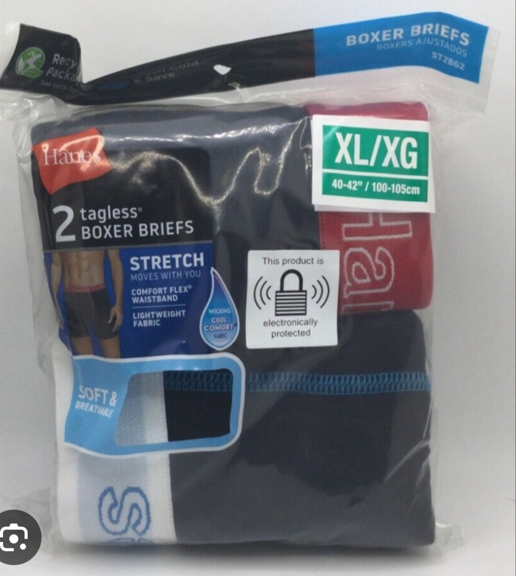 Hanes Tagless Boxer Briefs XL/XG 2/pack