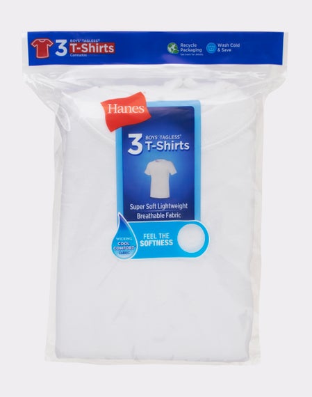 Hanes Boy's Tagless T-shirts Medium 3/pack