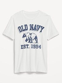 Old Navy White with Blue Writing Men T Shirt