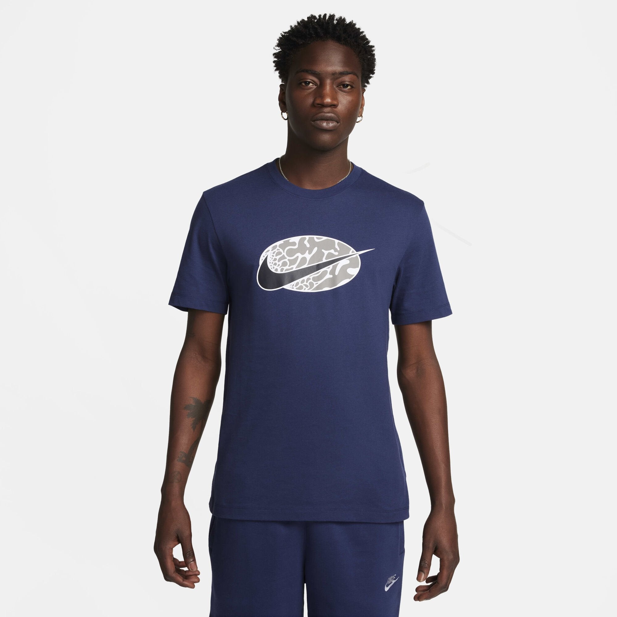Men Nike Blue Swoosh T Shirt