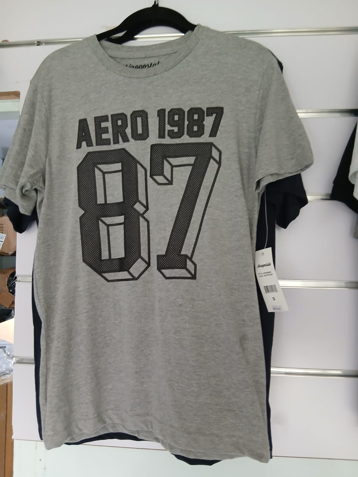 Areo Gray Men T Shirt with Black writing