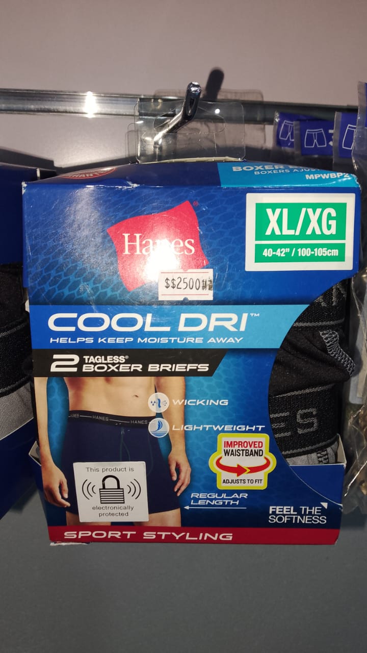 Hanes Tagless Cool DRI Boxer Briefs XL/XG (40-42) 2/pack