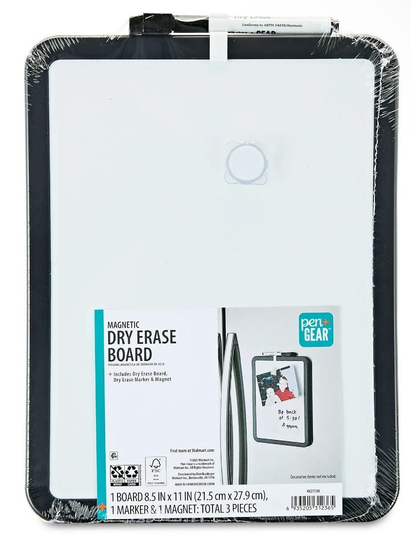Magnetic Dry Erase Board 8.5' x 11'