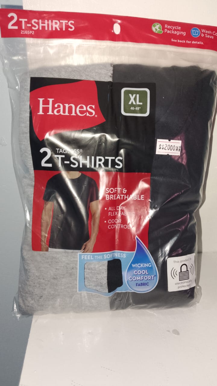 Hanes Tagless T-Shirts XL 2/pack