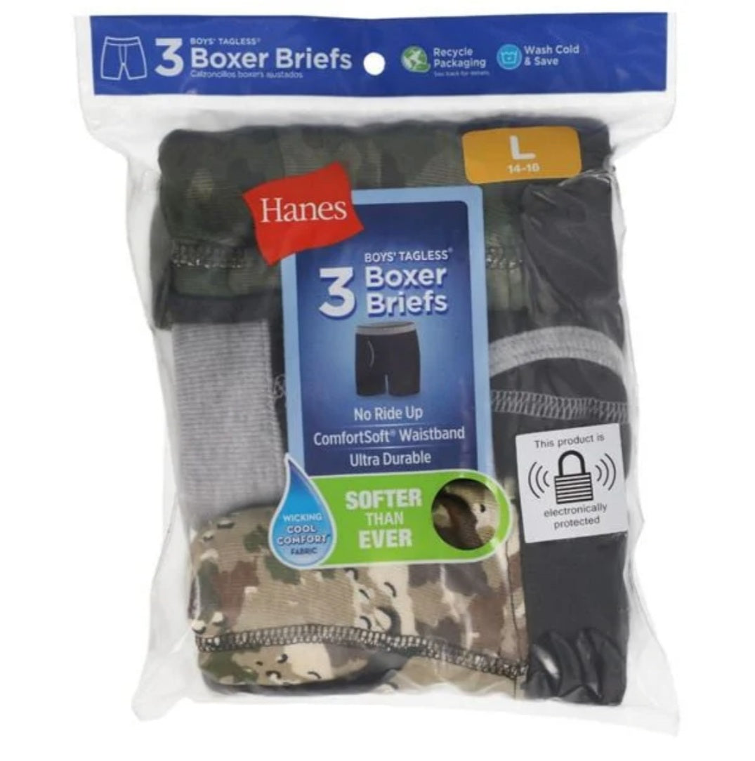 Hanes Boy's Tagless Boxer Briefs size Large