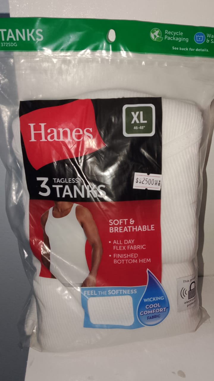 Hanes Tagless Tanks XL 3/pack