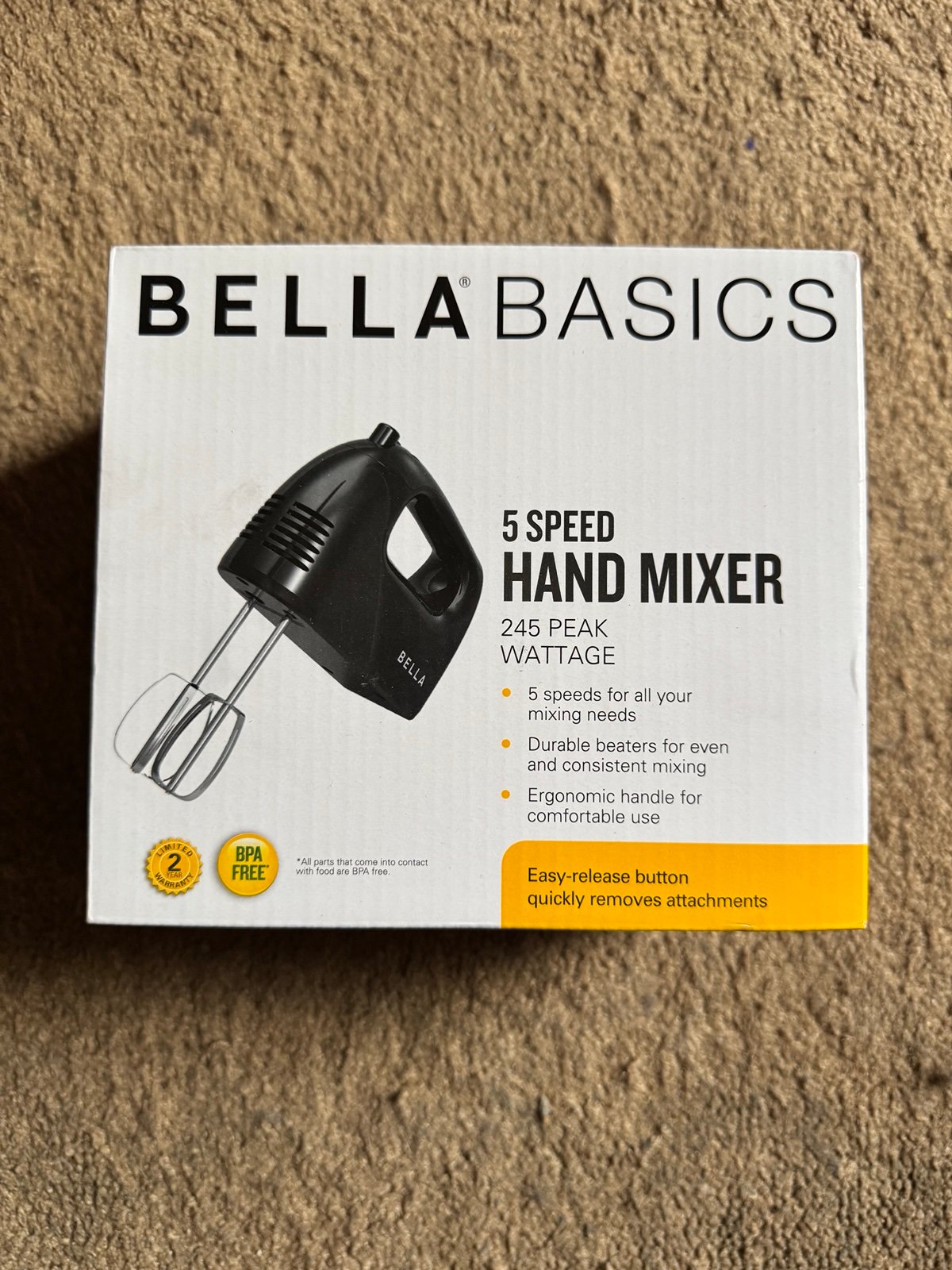 Bella Basics Hand Mixer